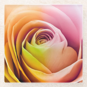 Sluiting van Colorful Roos Petals Glazen Onderzetter