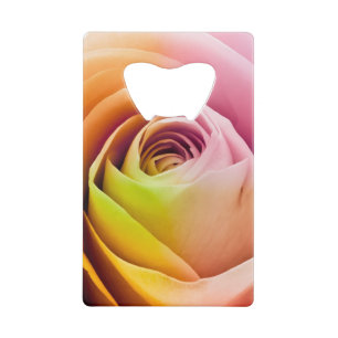 Sluiting van Colorful Roos Petals Kredietkaart Flessenopener