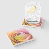 Sluiting van Colorful Roos Petals Stenen Onderzetter (Zijkant)