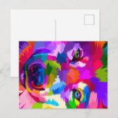 sluiting van de kleurrijke wolf feestdagenkaart (Voorkant / Achterkant)