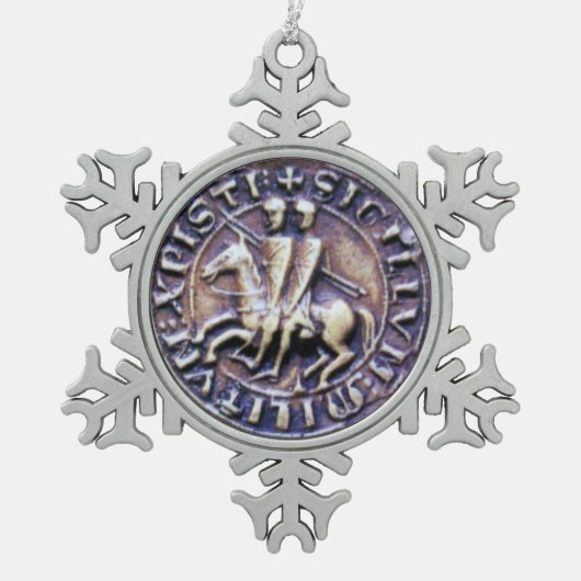 SLUITING VAN DE KNIGHTSTEMPLAR TIN SNEEUWVLOK ORNAMENT (Voorkant)