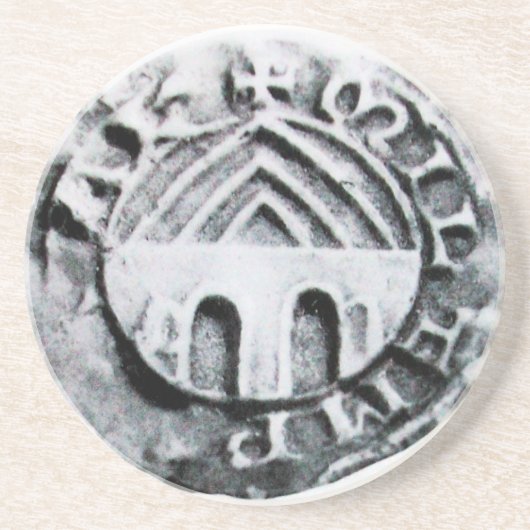 SLUITING VAN DE KNIGHTSTEMPLAR ZANDSTEEN ONDERZETTER (Voorkant)