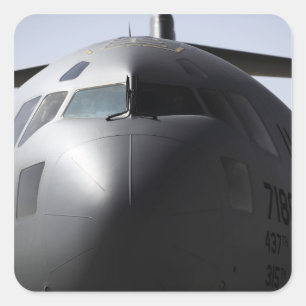 Sluiting van de voorzijde van een C-17 Globemaster Vierkante Sticker
