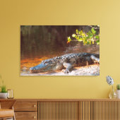 Sluiting van een amerikaanse alligator bij de N.N. Canvas Afdruk (Insitu (Woonkamer))