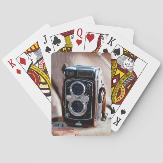 Sluiting van een antiek camera speelkaarten (Achterkant)