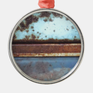Sluiting van een blauwgroen en blauwe vrachtwagen metalen ornament