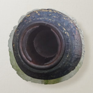 Sluiting van een blauwgroen en blauwe vrachtwagen rond kussen