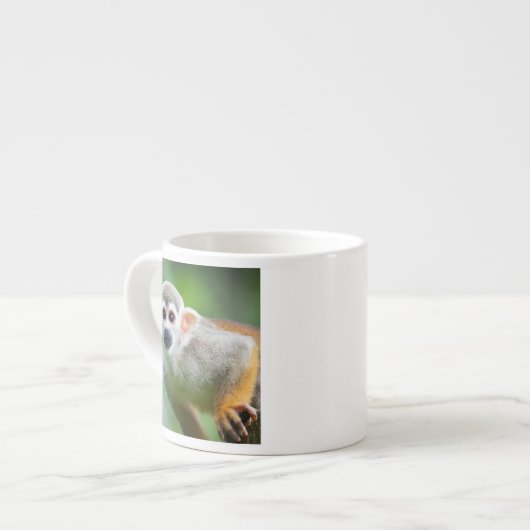 Sluiting van een Common Squirrel Monkey Espresso Kop (Voorkant links)