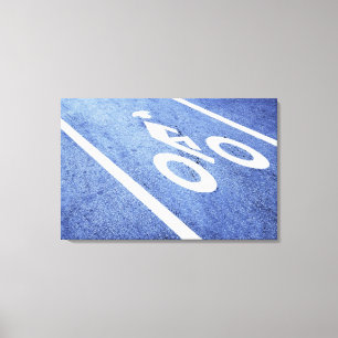 Sluiting van een fietsenbord op de weg canvas afdruk
