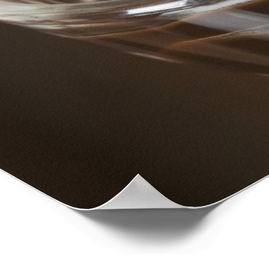 Sluiting van een glas chocolade sundae poster (Hoek)