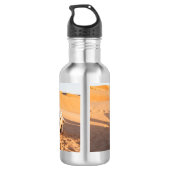 Sluiting van een grappige kameel in de woestijn va waterfles  (Achterkant)