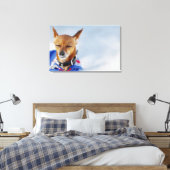 Sluiting van een hond 2 canvas afdruk (Insitu (Slaapkamer))