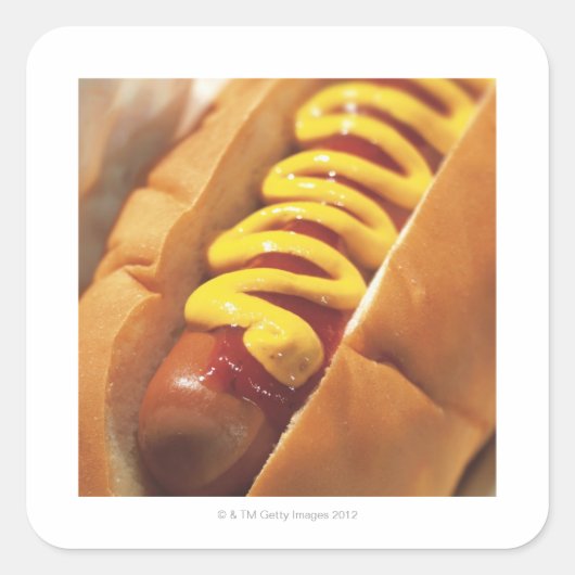 sluiting van een hotdog vierkante sticker (Voorkant)