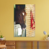 Sluiting van een paard 2 canvas afdruk (Insitu (Woonkamer))