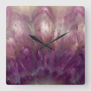 Sluiting van een paarse Amethyst Vierkante Klok