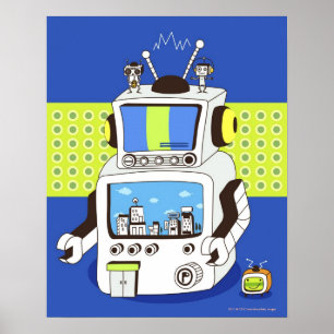 Sluiting van een robot poster