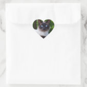 Sluiting van een Siamese kat met blauwe ogen Hart Sticker (Tas)