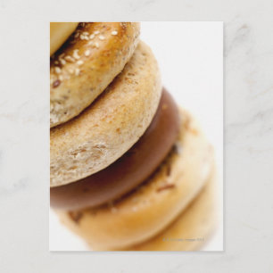 Sluiting van een stapel geassembleerde bagels briefkaart