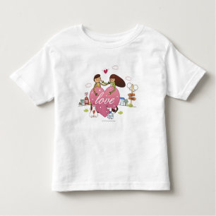 Sluiting van een stel met een hartvorm kinder shirts