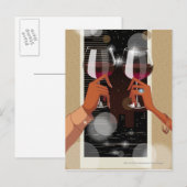 Sluiting van een stel met een wijnbril briefkaart (Voorkant / Achterkant)