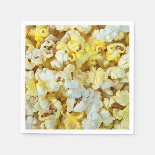 Sluiting van gebotterde popcorn servet (Voorkant)