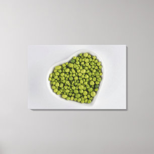 Sluiting van groene kieuwen in een kom van de hart canvas afdruk