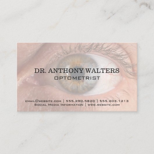 Sluiting van het Afbeelding van het menselijk oog Visitekaartje (Voorkant)
