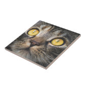Sluiting van kat met gele ogen tegeltje (Zijkant)