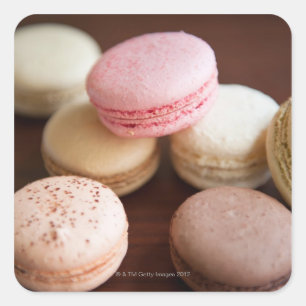 Sluiting van Macaroons Vierkante Sticker