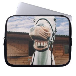 Sluiting van Paarden met Mouth Open Laptop Sleeve