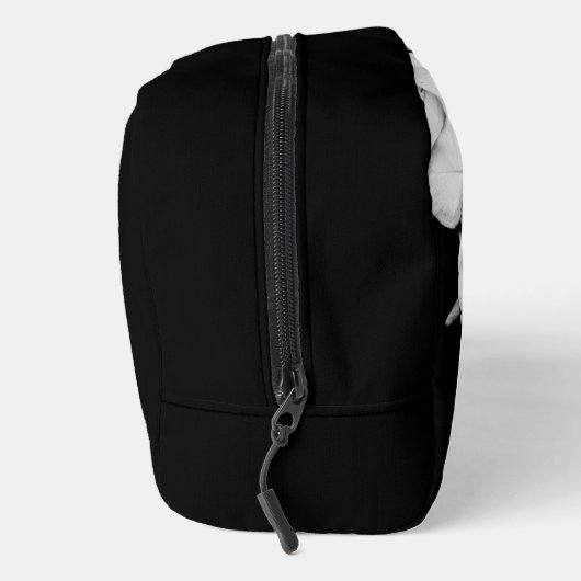 Sluiting van zwarte en witte bloemen toilettasje (Rechts)