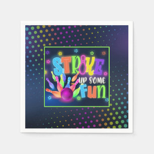 Sluiting wat vun Bowling Birthday Napkin - Neon Servet