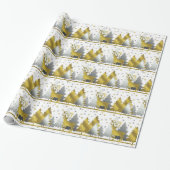 Sluitingen met zilver en gouden rendierkerstfeestj cadeaupapier (Uitgerold)