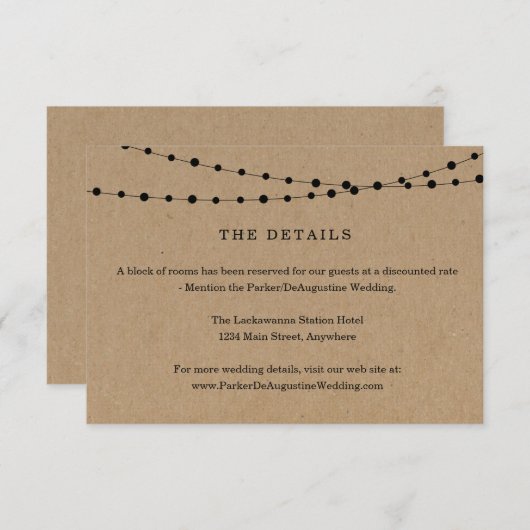 Sluitingskaart met details informatiekaartje (Voorkant / Achterkant)