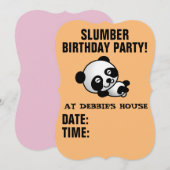 SLUMBER ANNIVERSAIRE PANDA INVITATIONS (Devant / Derrière)