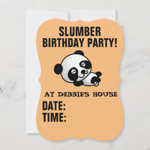 SLUMBER ANNIVERSAIRE PANDA INVITATIONS