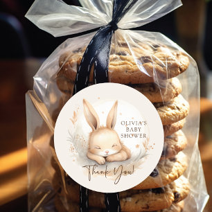 Slumber Bunny Baby shower Ronde Sticker