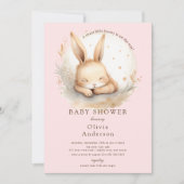 Slumber Bunny Meisjes Baby shower Kaart (Voorkant)