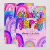 Slumber Party Birthday Invitation (Devant / Derrière)
