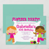 Slumber Party Fun Birthday Uitnodiging (Voorkant / Achterkant)