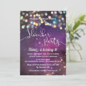 Slumber Party Galaxy String Lights Paarse verjaard Kaart (Staand voorkant)