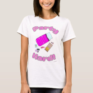 Slumber Party Hard Funny Slogan Cartoon Fun T-shirt
