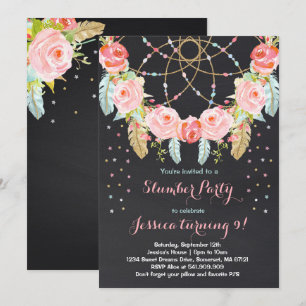 Slumber Party of Birthday Invitation Sleepover Par Kaart