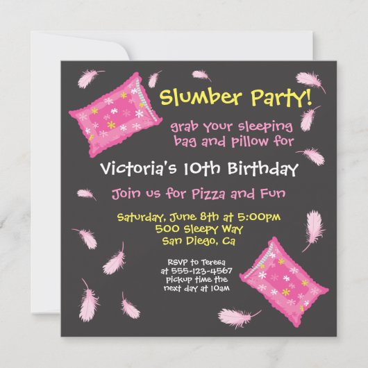 Slumber Party Pillow Fight Invision Kaart (Voorkant)