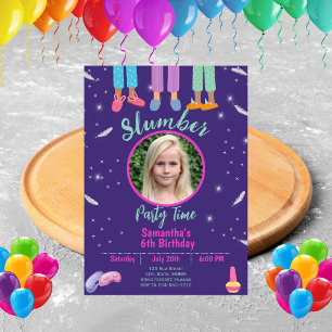 Slumber Party Sleepover Verjaardag Uitnodiging