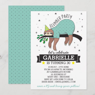 Slumber Party Slotuitnodiging Kaart