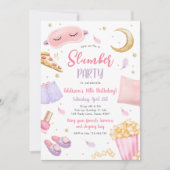 Slumber Party Sluepover Girl Spa Pink Birthday Kaart (Voorkant)