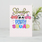 Slumber Party Squad Meisjes Pyjama Matching  Kaart (Staand voorkant)