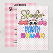 Slumber Party Squad Meisjes Pyjama Matching  Kaart (Voorkant / Achterkant)