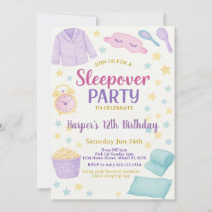 Slumber Party verjaardagsuitnodiging Kaart
